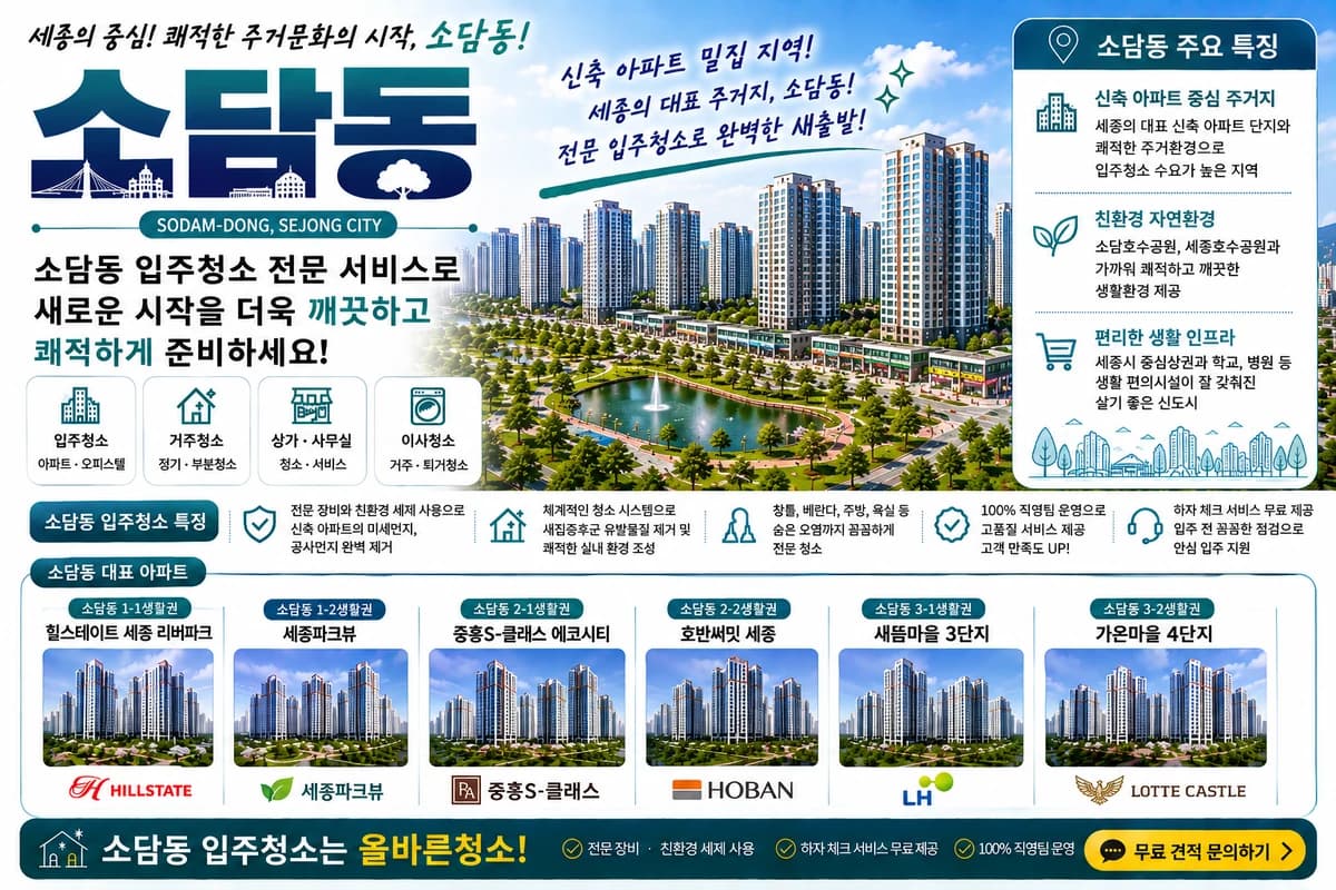세종 소담동 입주청소 지역 대표 이미지